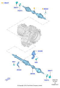 HG9Z3B437E-Shaft & joint assy-lh