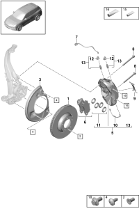 9Y0698151-Brake pad set no.1, Disc brake  Deprecated parts