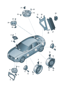 8T0035223AB-Audio system amplifier For bandwith active-speaker The model of