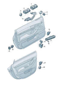 4FD959855A5PR-Regulator, power window Switch (ghost (black))