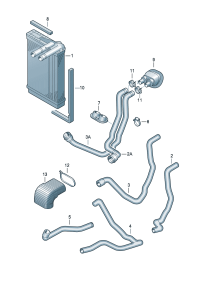 8D0819371AB-Coolant hose Flange, heat exchanger