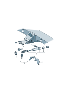 4B0905851P-W/ignition switch Without a lock cylinder Lock steering   D-01.07.2006 -30.09.2010