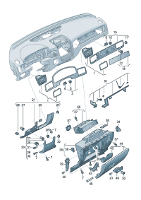 7P1857122C4A1-Cover assy-glove box (brown)