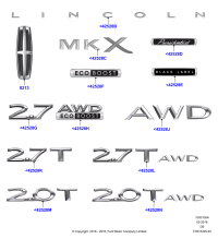FA1Z5842528B-Plate, for rear door,???? (3.7L DOHC V6 GAS., LHD 4WD (FTD))