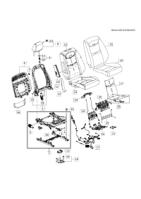13525348-Frame, front seat cushion (6 way power-260MM-w/shroud-w/claw) (incl. 2-4,36)