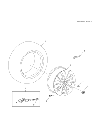 22875499-Wheel & rr wheel (17X7.0J X41 (115X5XM12) aluminum spray flasher white)