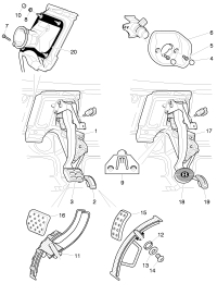 3W1723031K-Pedal mechanism-brake & accelerator