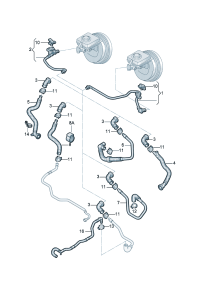 8RD611931A-W/check valve Pipe, vacuum  Complete: For starting-parking-system
