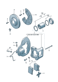 379615105-Housing & caliper Plate, friction