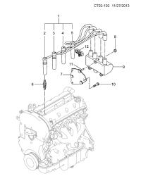 9015259-Wire, spark plug, no.1 (* service kit 1)