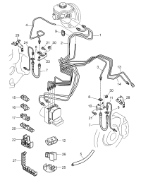 3W0614739H-Tube, brake Unit assy-ABS