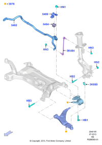 EJ7Z3078A-Arm assy-frt susp, rh