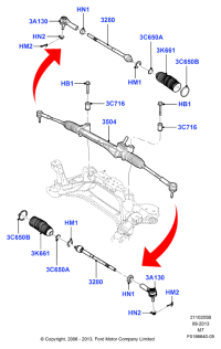 YL8Z3280EA-ROD STEERING RACK
