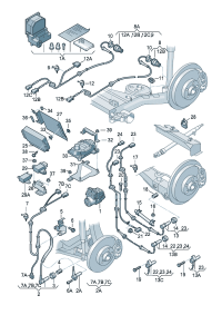 4B0927803C-Speed sensor with wire, For brake pad wear Indicator assy