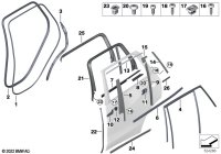51357444103-Rail seal outer rr dr lh