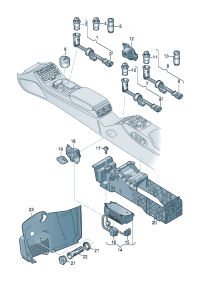 4H0919303D-Lighter, cigarette W/lid g-box
