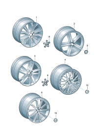 4L06011707ZJ-Cover, wheel trim (gray metallic paint)