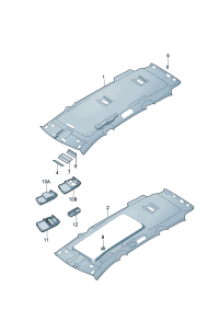 3CG867501A2IC-Moulding roof, for sliding roof Cover (milk)