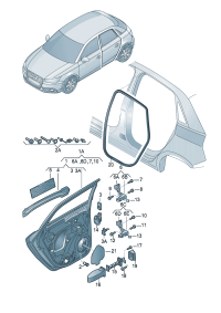 8X4833051B-Door assy-rr, lh