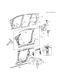 26675602-Reinforcement, body hinge pillar outer panel (13 parts)