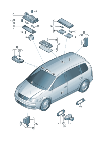 1J0947106A-Lamp assy For car models with sliding roof