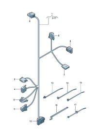80D971369H-Height-adjustable lumbar support Wiring harness