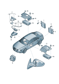 4H0907566-Control unit, Accessory system-lane change  D -MJ 2011