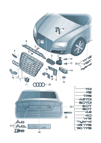 4H0853651H-GRILLE, RADIATOR