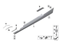 51777256105-Moulding, rocker, rh/lh