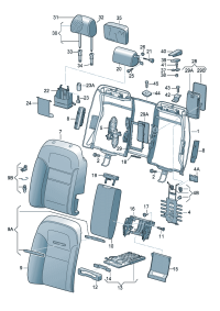 4E0885707A-Mount assy., back For fitting adjustable Models of lumbar swirl back