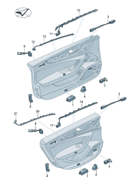 4N0947133-Lamp assy-ambien Handle, outer