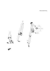 84732912-Retractor, rr s/belt (incl. 2-3)