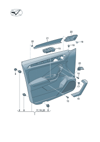 2GA86725582V-Plate, switch (Driver seat) (ti black)