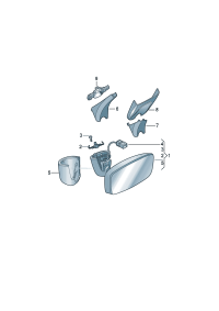 8S0857511L-Mirror, inner, Anti-glare