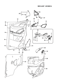 23910353-Panel, r. fr. door switch