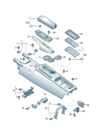 8J0863274C-Cover, center console For pre-equipped with cell phone The model of