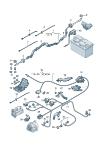 8T1971225H-WIRING HARNESS-BATTERY POSITIV