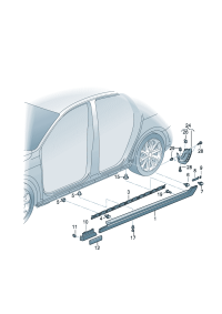 3G0898985B-DOOR FRAME MLDING/VW/PASSAT