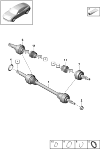 971501201H-Shaft, half swing Porsche panamera: Deprecated parts