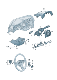 5K0953502N9B9-Switch, steering black