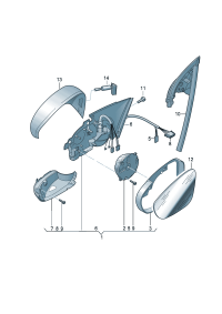 35D857507ET94-Protector, outer mirror (bright black)