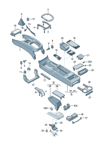 3B0863319EN-Engine mounting For w/o belt ctr Models of seat armrest  Complete: