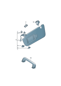 4M8857551AYW5-Sunvisor, w/shld Mirror and lid (ghost (black))