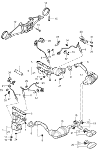 98711310705-Manifold, exhaust Complete: Catalytic purifier Porsche panamera: