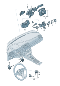 5G0959442P-Knob set-multifunction, Steering wheel