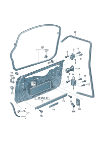 8E0831051J-Door assy-rr, lh Cooperate as needed: