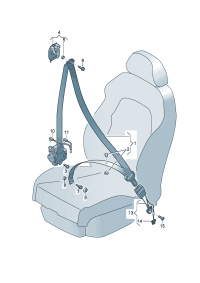 8T0857705B-S/belt assy-tri Automatic unit, s/belt tensioner & Limiter   [Note] * * * * * * **Instal