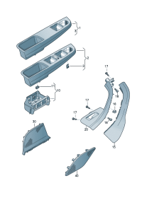 1K4868151E95T-Bezel-w/speaker Speaker assy-tweeter beige