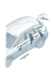 89G8543279B9-LOBE WINDSHIELD MOLDING RIGHT