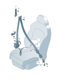 8T8857705FV04-S/belt assy-tri Automatic unit, s/belt tensioner & Limiter   [Note] * * * * * * **Instal
